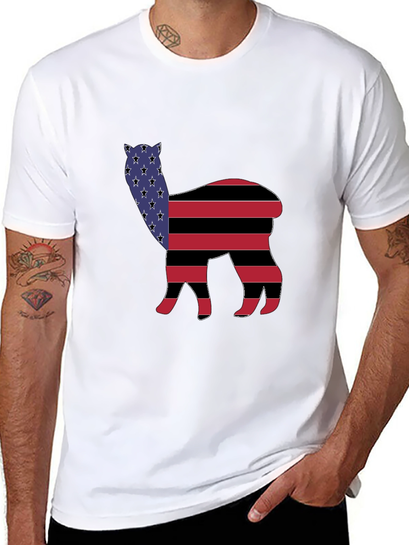 American Flag Llama T-Shirt