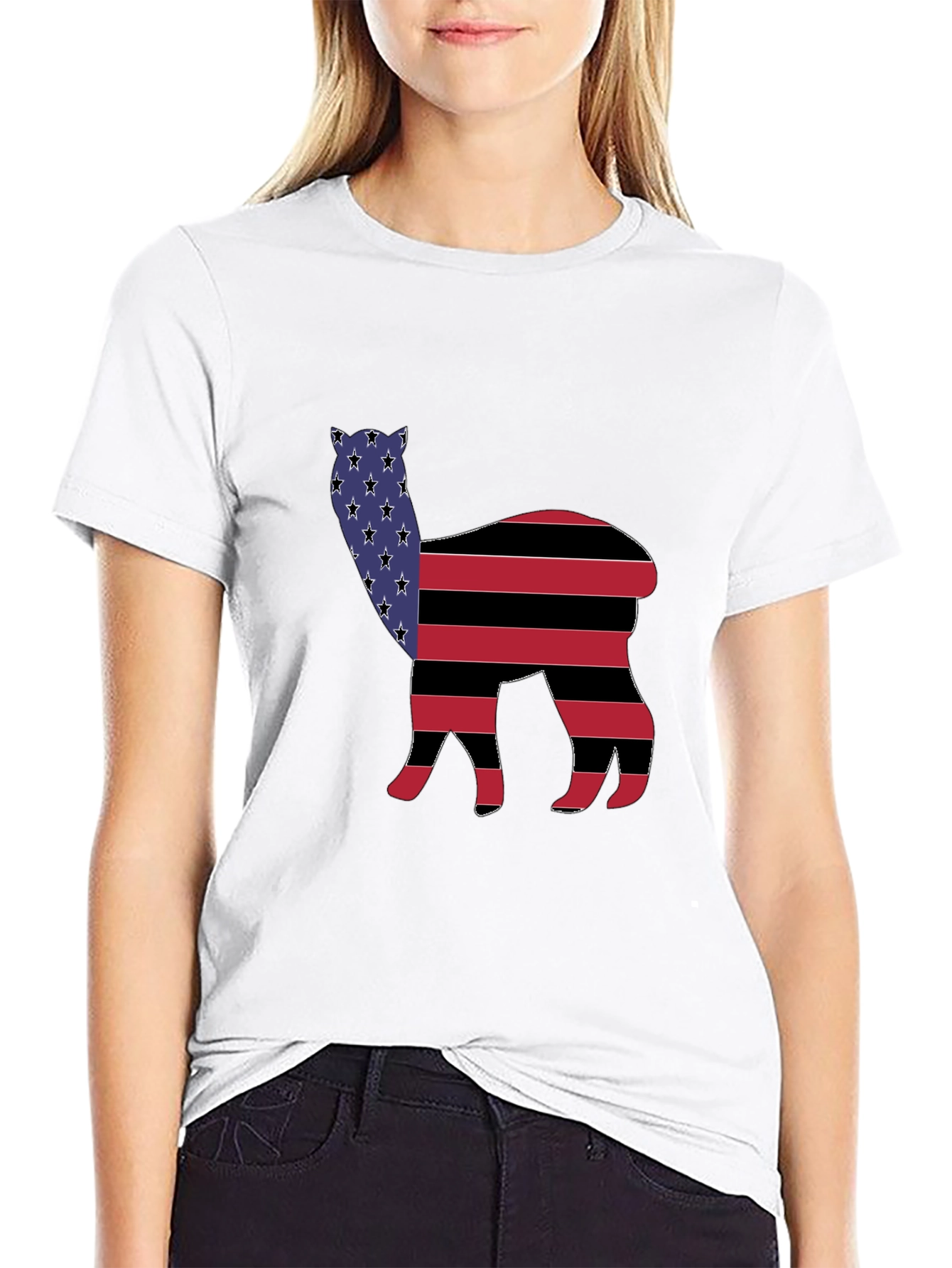 American Flag Llama T-Shirt