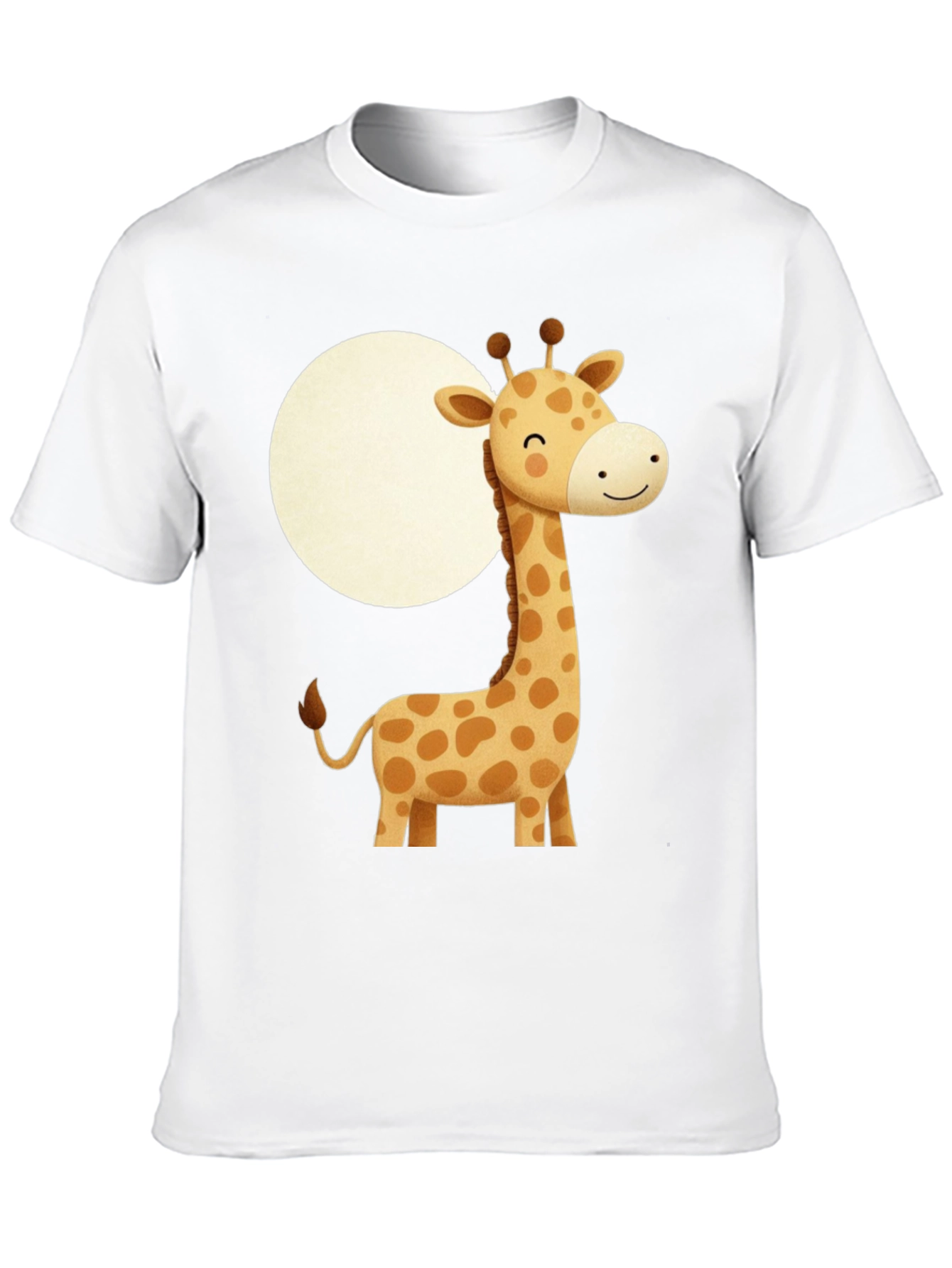 Cute Giraffe Graphic Print Black T-Shirt