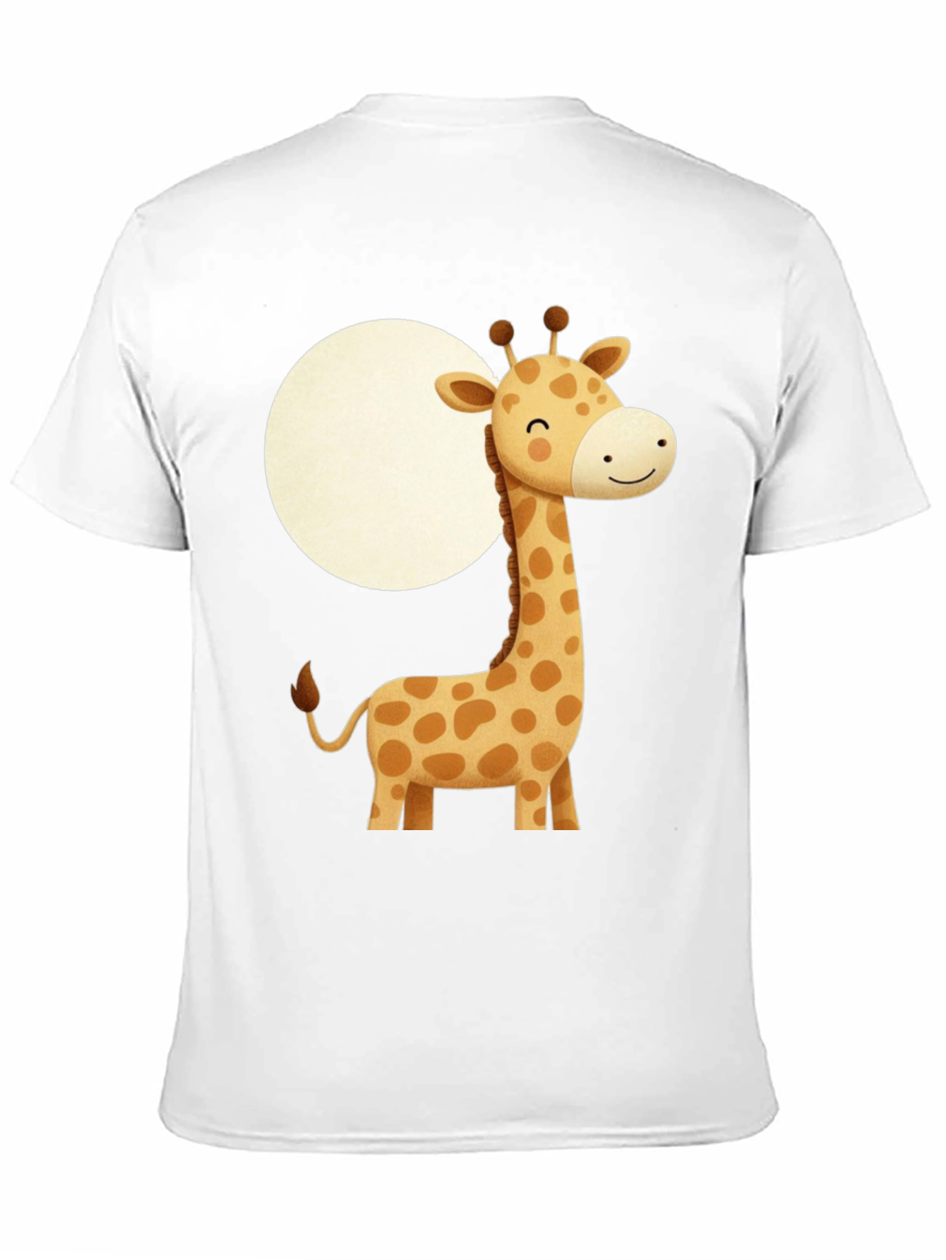 Cute Giraffe Graphic Print Black T-Shirt