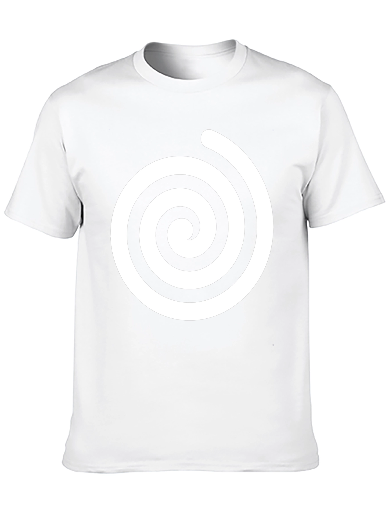 Black T-Shirt with White Swirl Graphic