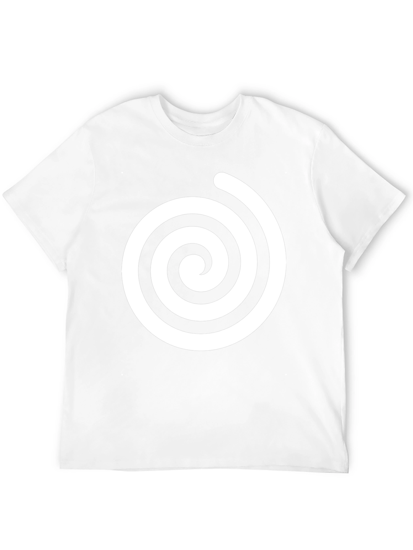 Black T-Shirt with White Swirl Graphic