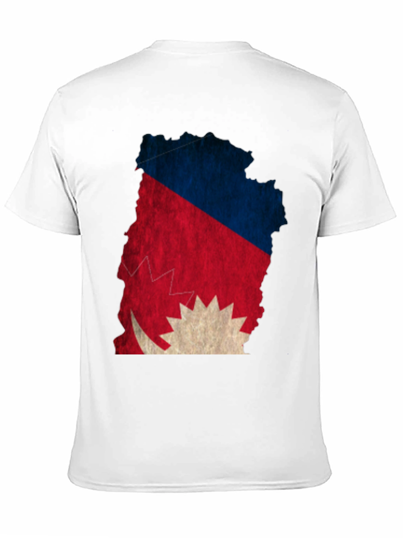 Nepal Flag Map Graphic Tee - Black T-Shirt