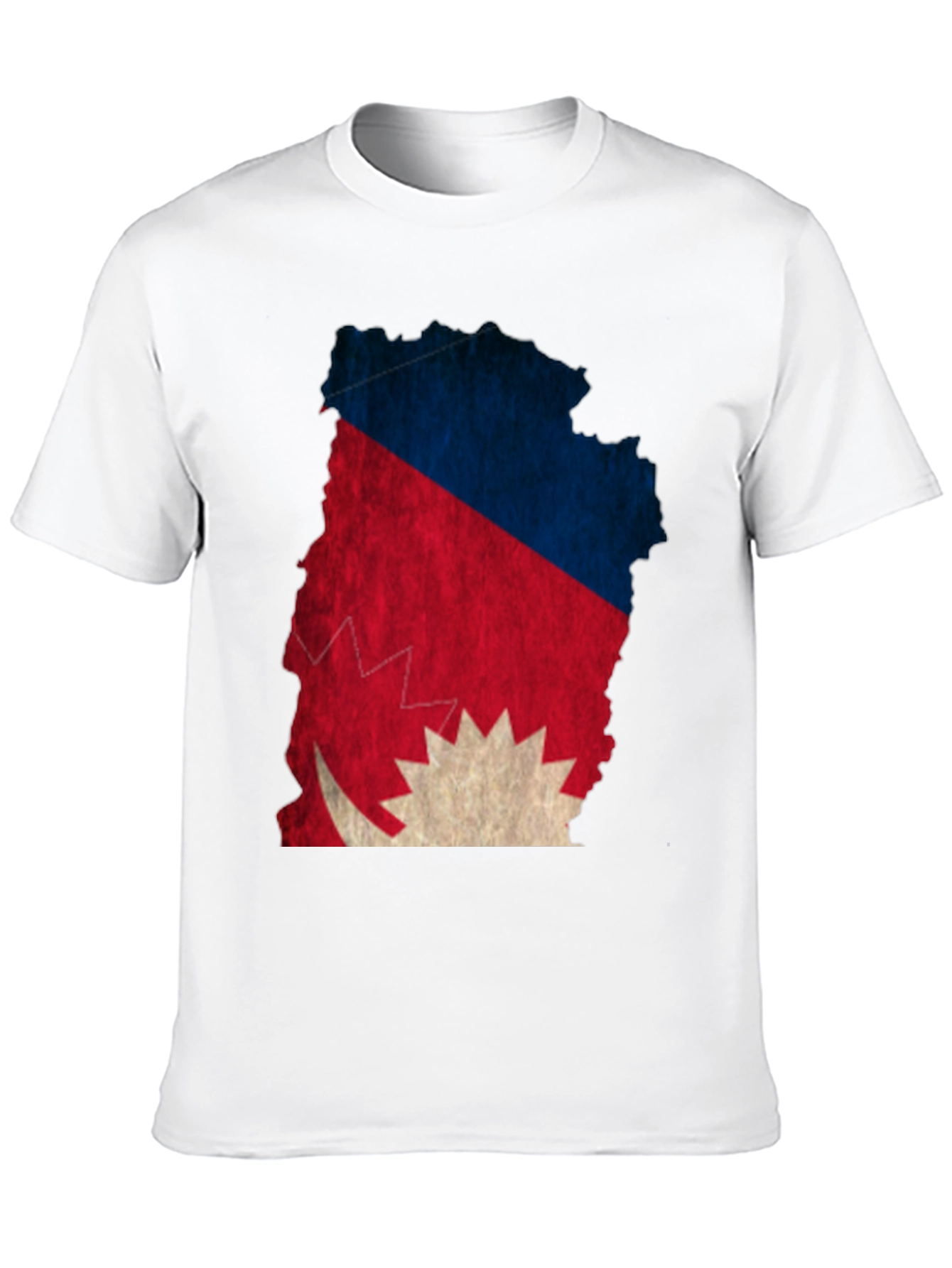 Nepal Flag Map Graphic Tee - Black T-Shirt