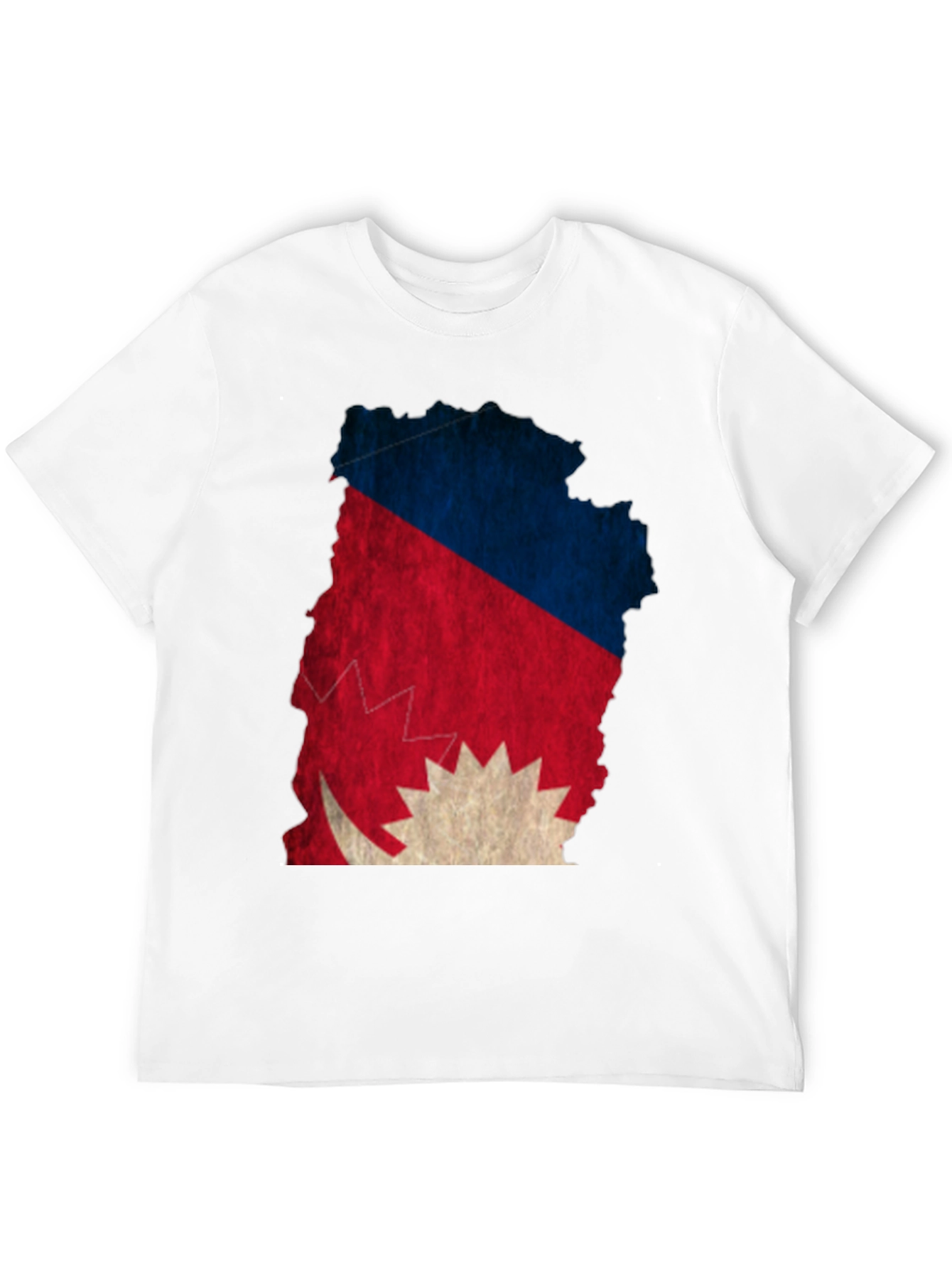 Nepal Flag Map Graphic Tee - Black T-Shirt