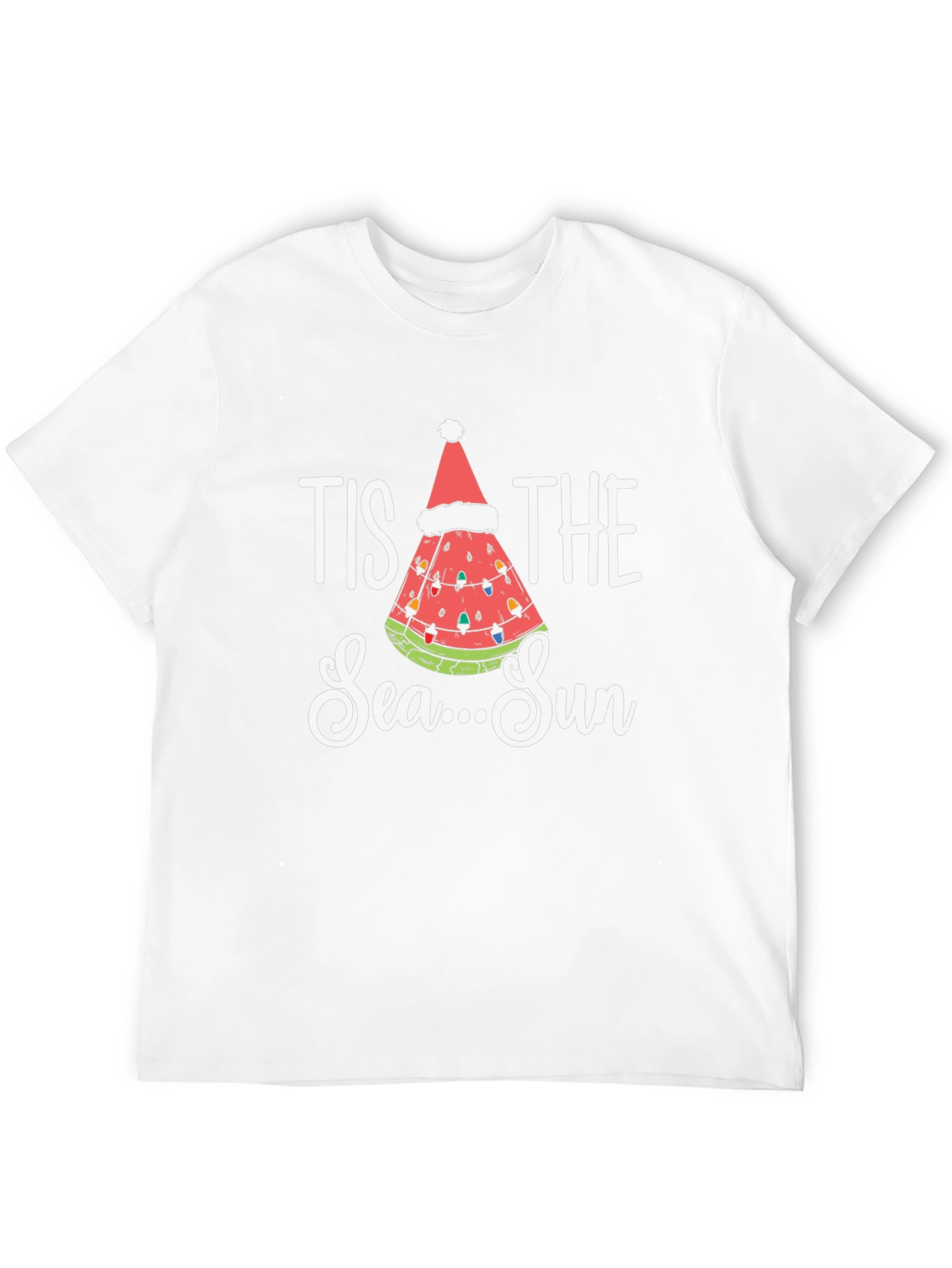 Tis The Sea-Sun T-Shirt - Watermelon Christmas Tee