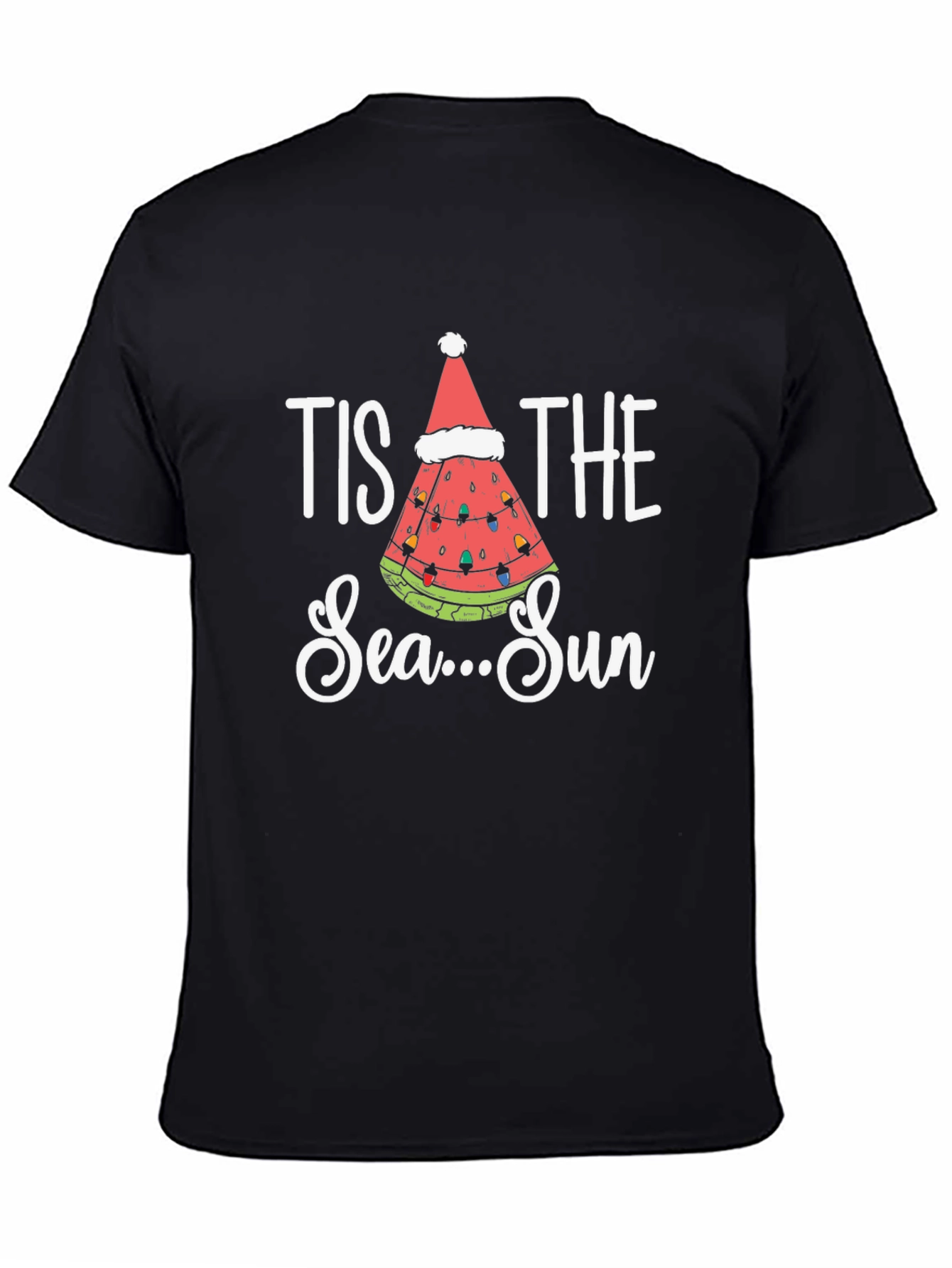 Tis The Sea-Sun T-Shirt - Watermelon Christmas Tee