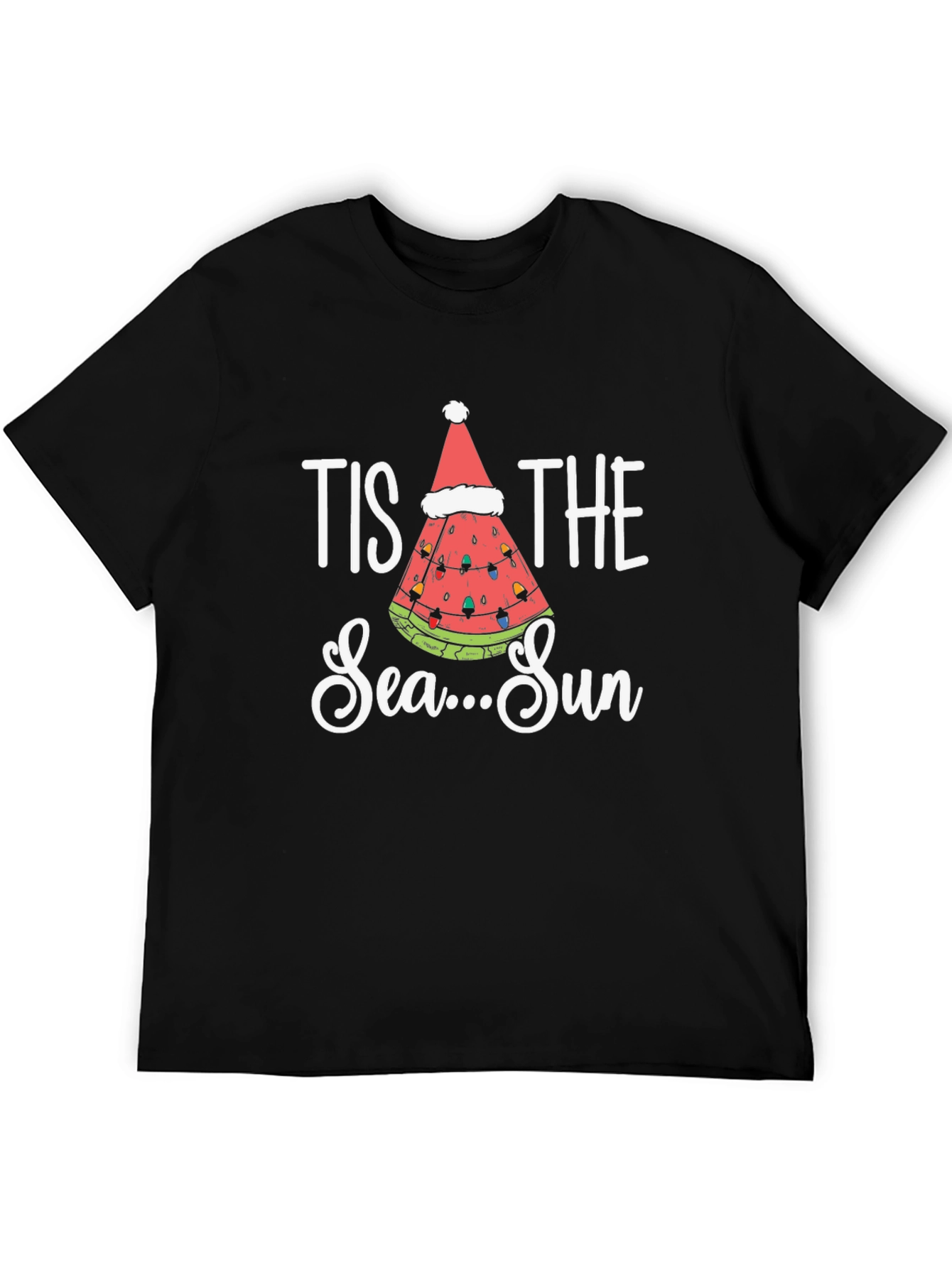Tis The Sea-Sun T-Shirt - Watermelon Christmas Tee