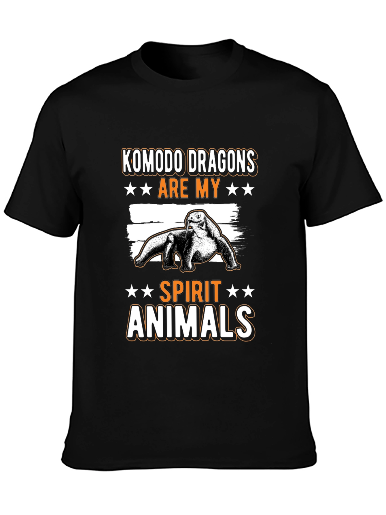 Komodo Dragon Spirit Animal Graphic Tee - Black