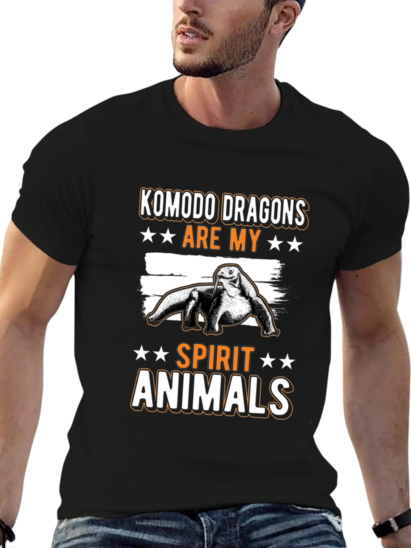 Komodo Dragon Spirit Animal Graphic Tee - Black