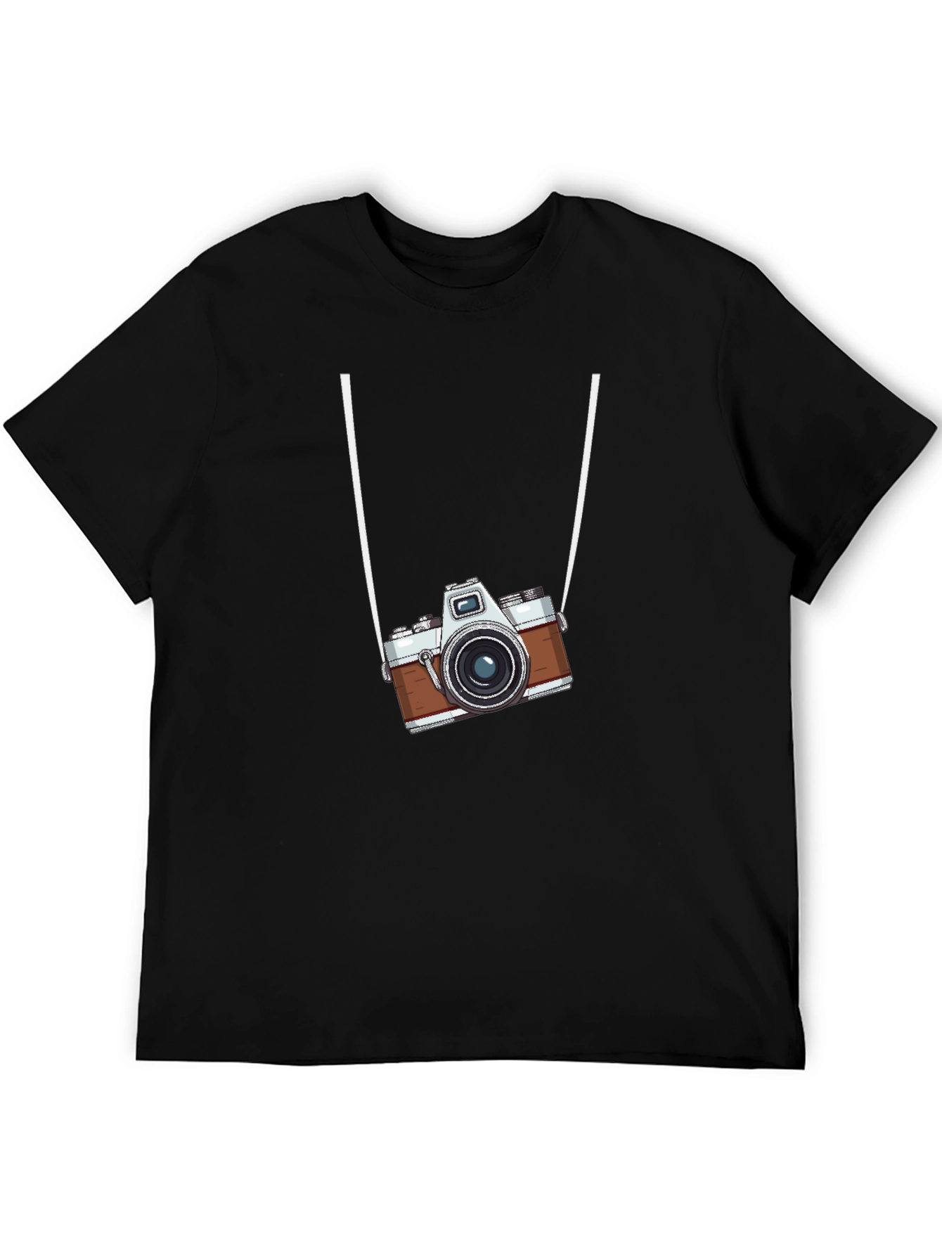 Retro Camera Graphic Black T-Shirt