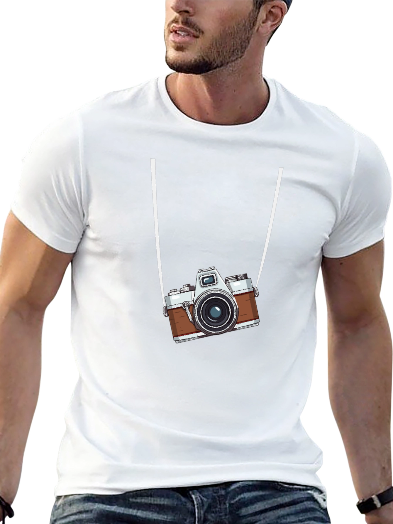 Retro Camera Graphic Black T-Shirt