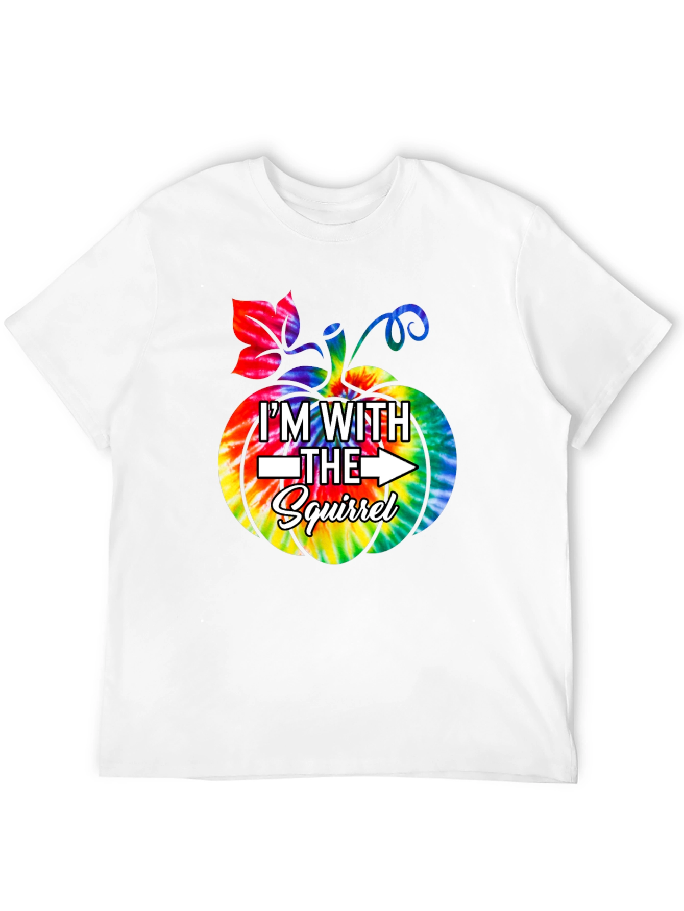Im With the Squirrel Tie Dye Pumpkin T-Shirt