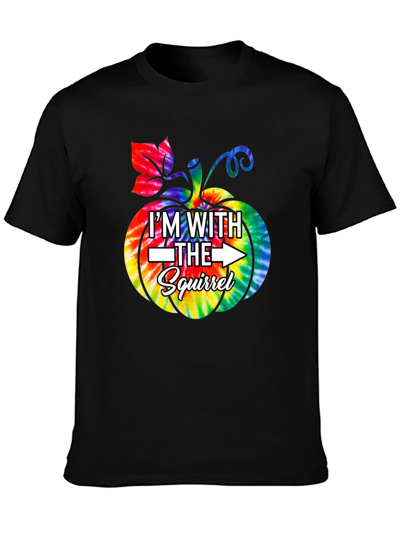 Im With the Squirrel Tie Dye Pumpkin T-Shirt