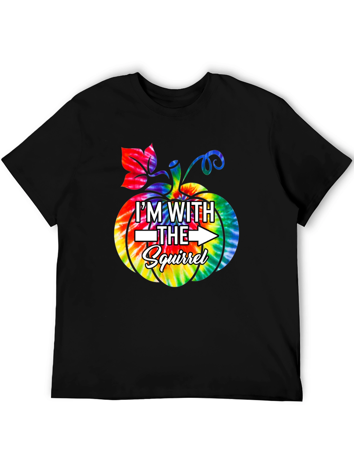 Im With the Squirrel Tie Dye Pumpkin T-Shirt