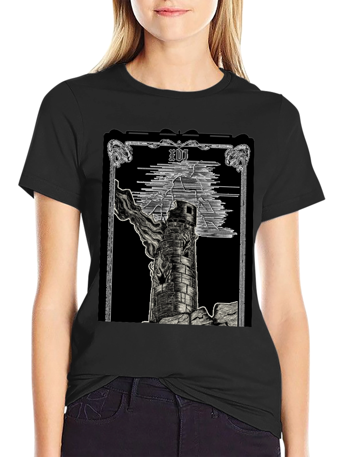 The Tower Tarot Card Graphic T-Shirt