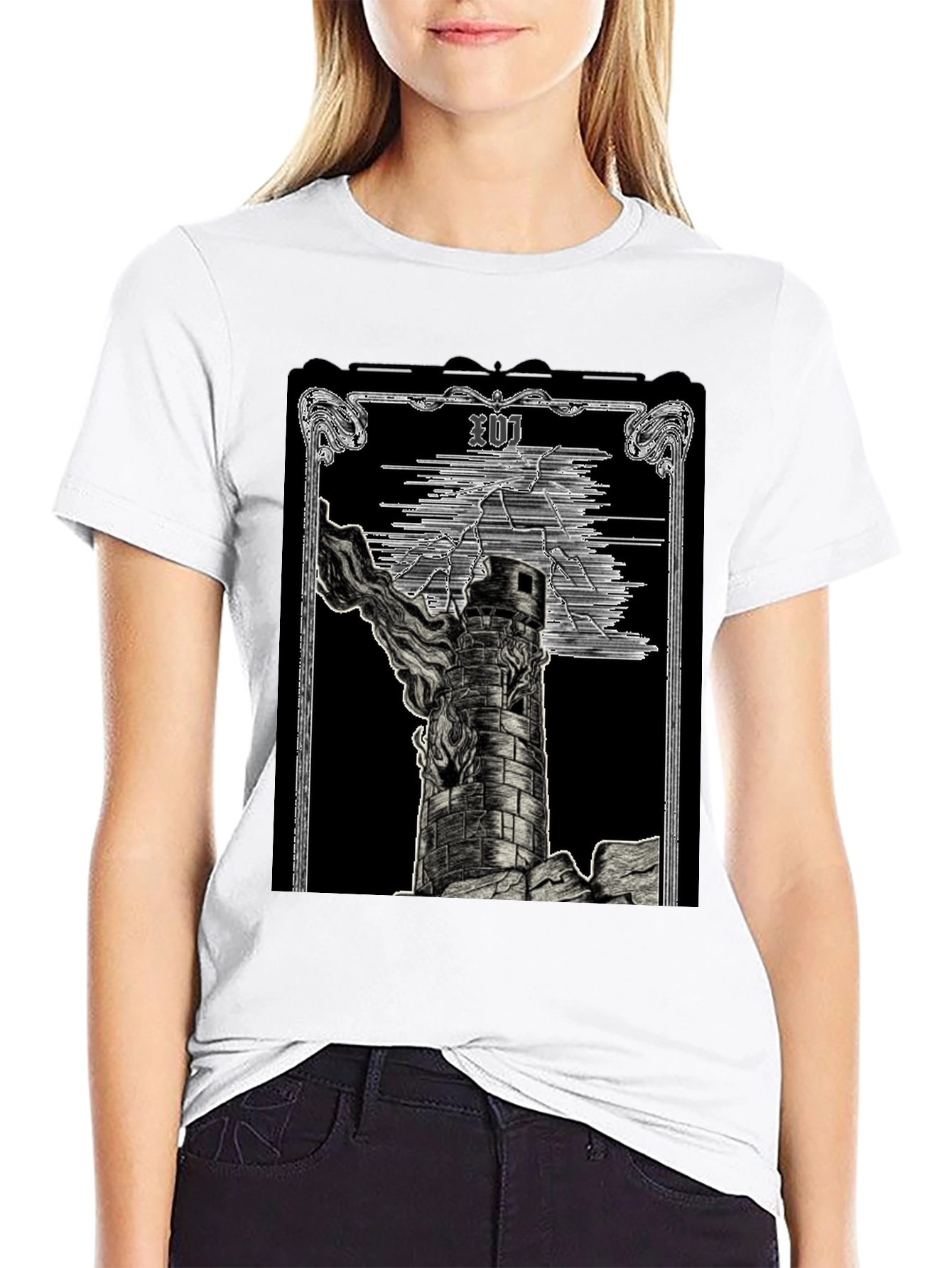 The Tower Tarot Card Graphic T-Shirt