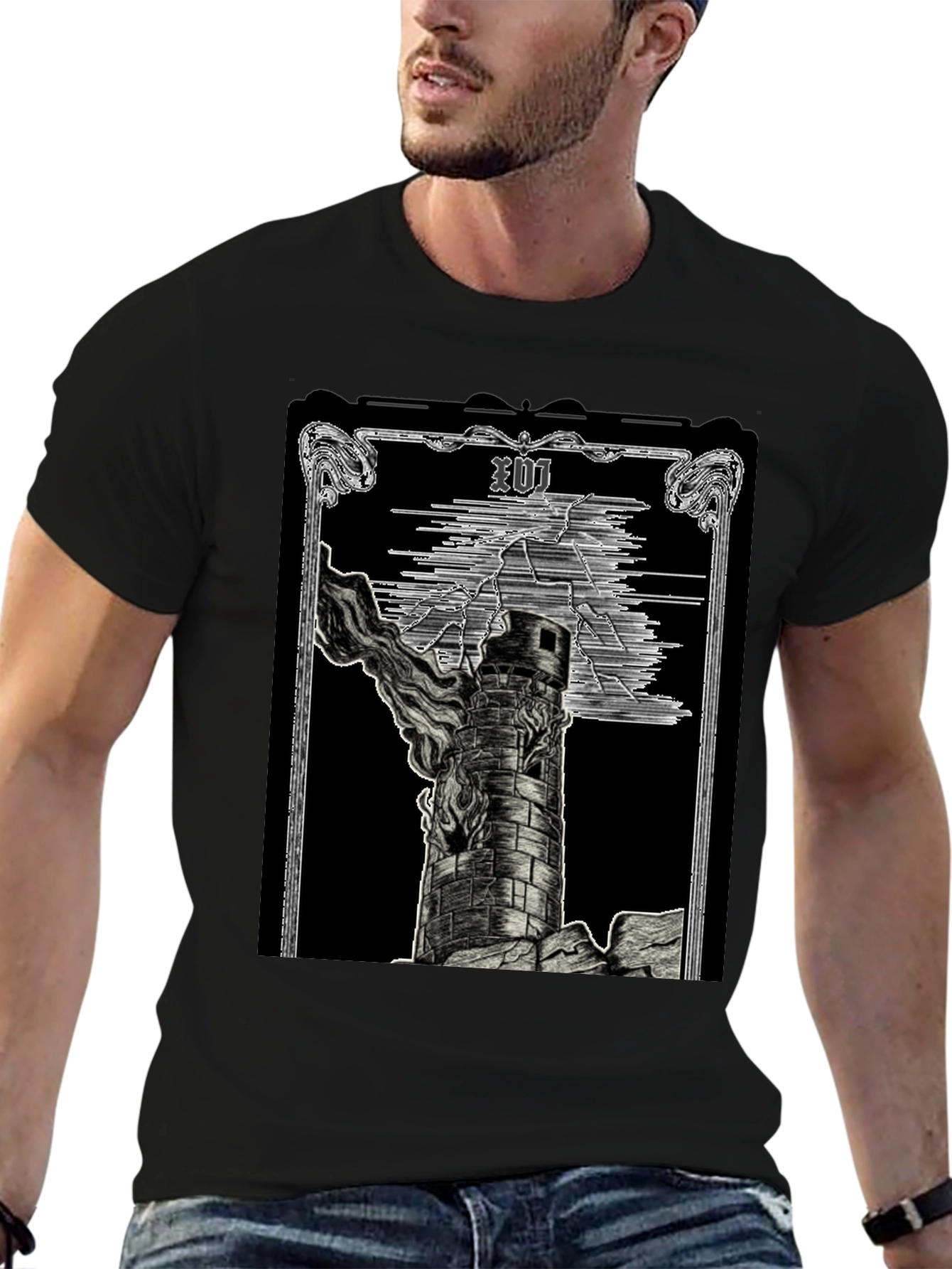 The Tower Tarot Card Graphic T-Shirt