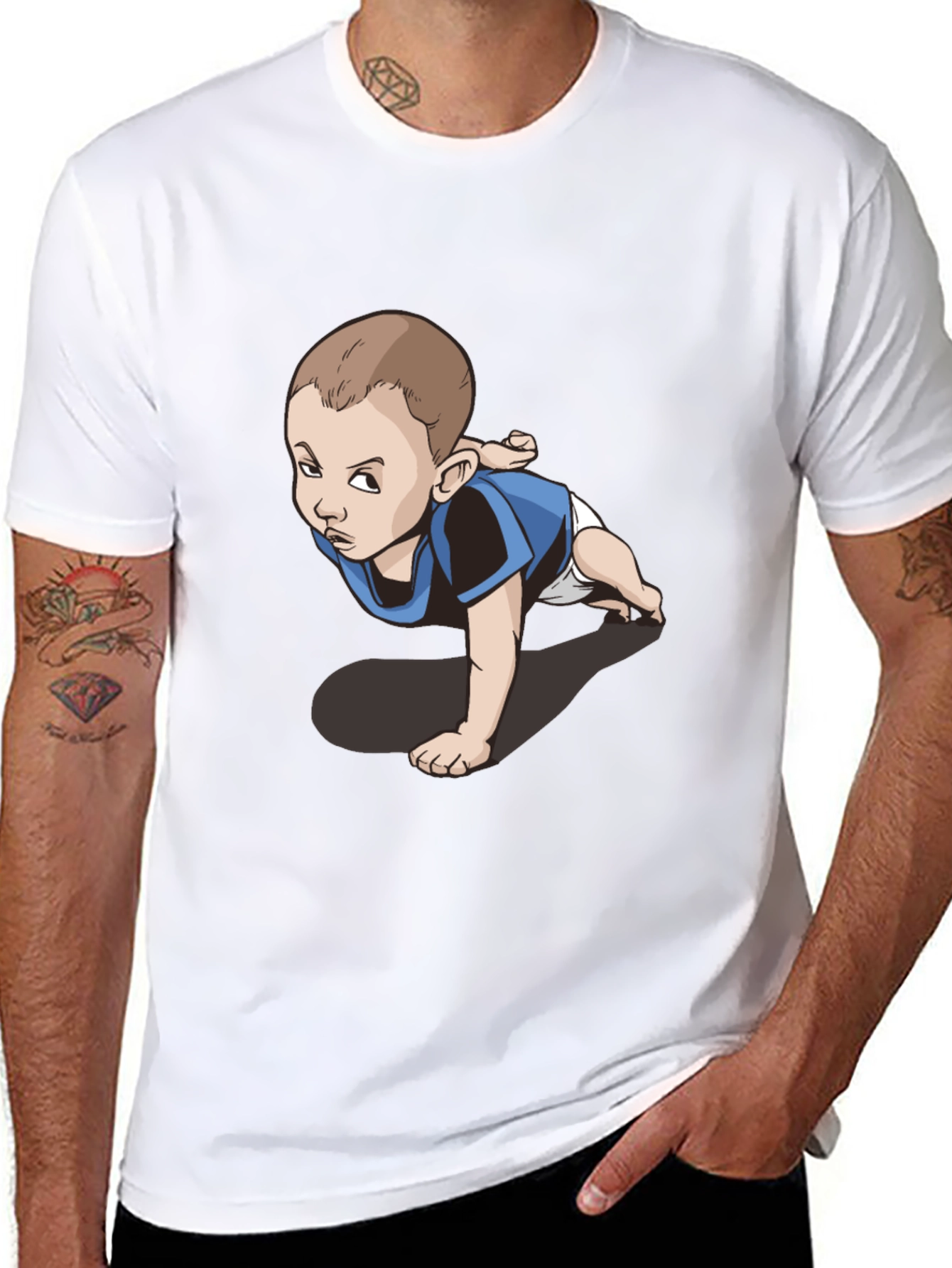 Funny Baby Graphic Tee - Crawling Kid T-Shirt
