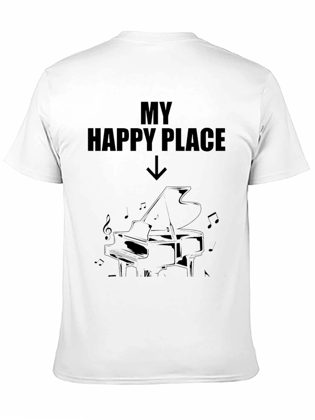 My Happy Place Piano T-Shirt Musician Gift