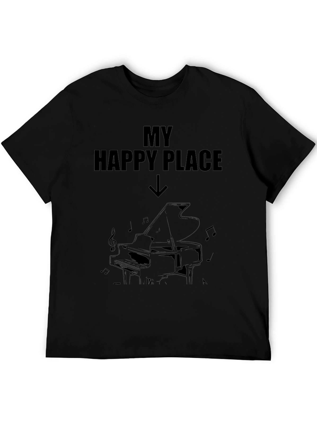 My Happy Place Piano T-Shirt Musician Gift