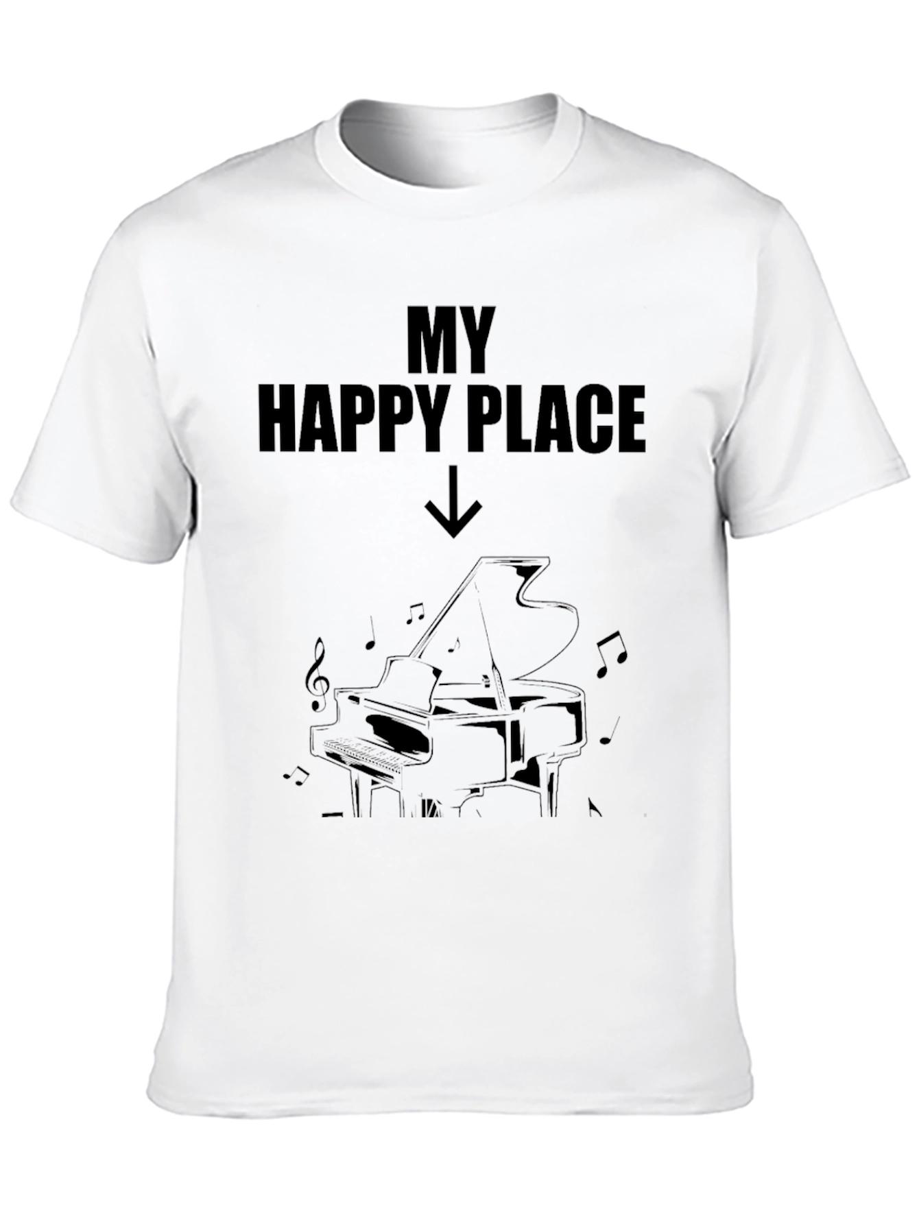 My Happy Place Piano T-Shirt Musician Gift