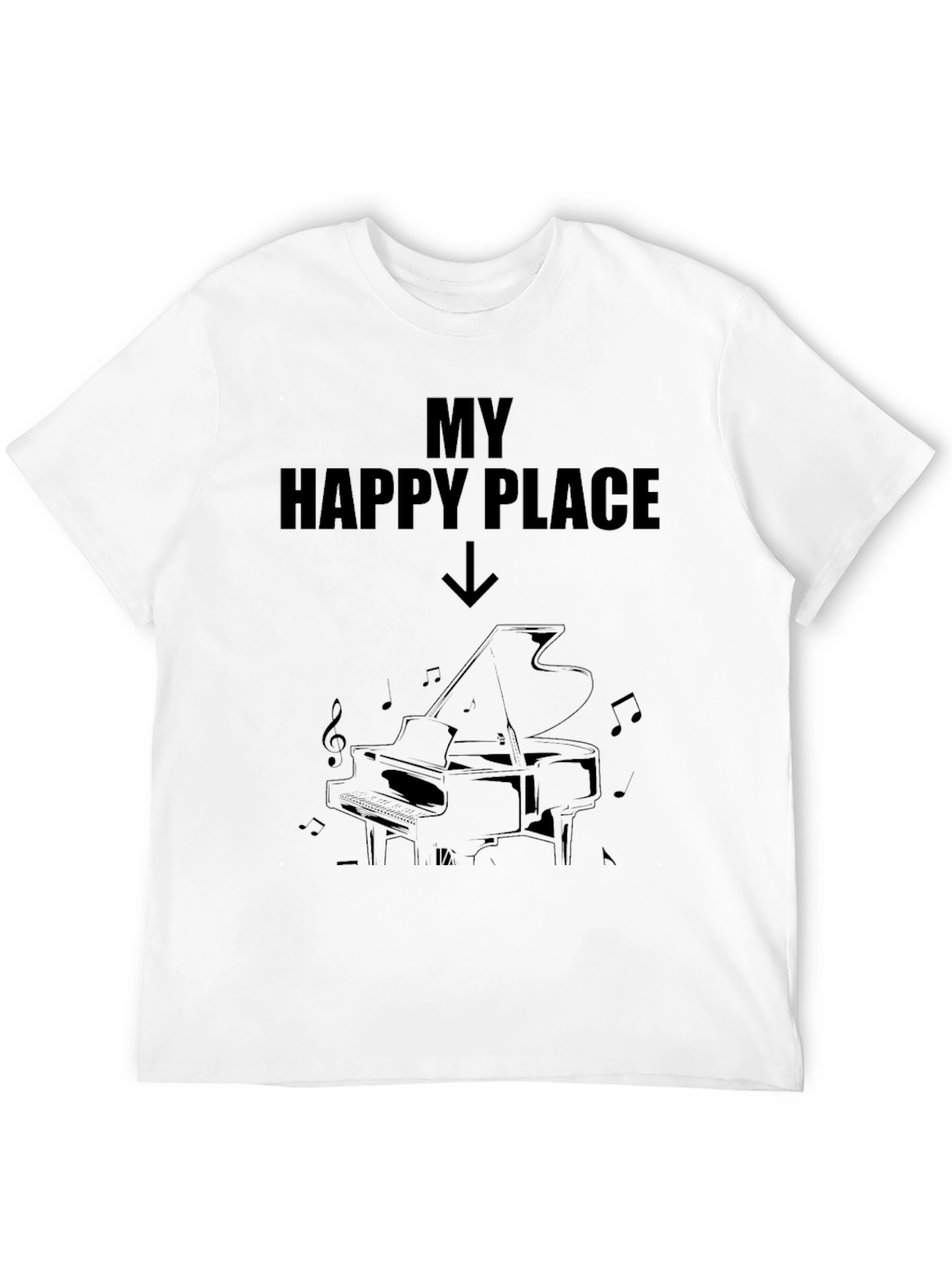 My Happy Place Piano T-Shirt Musician Gift