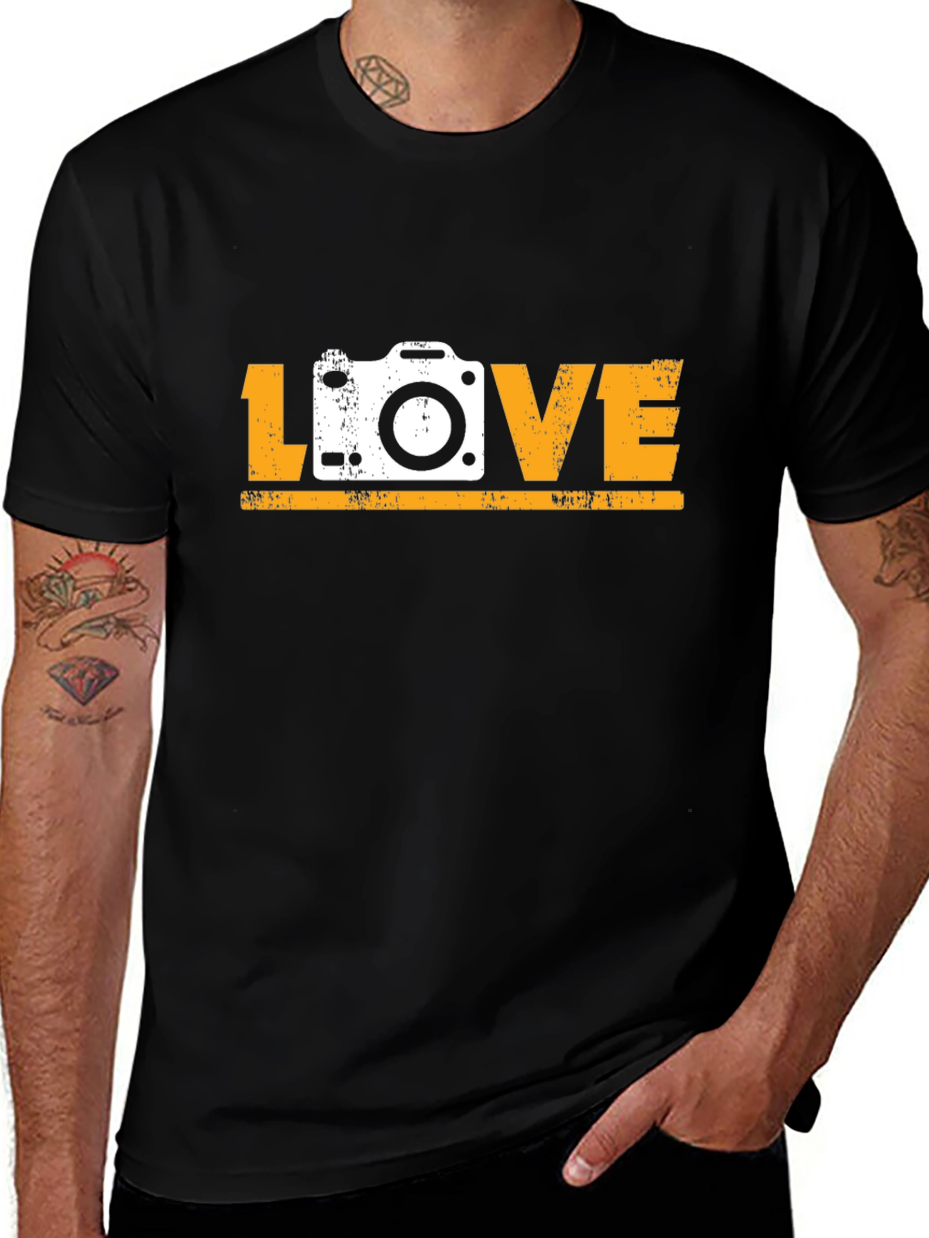 Photographer LOVE Graphic Tee - Black Cotton T-Shirt
