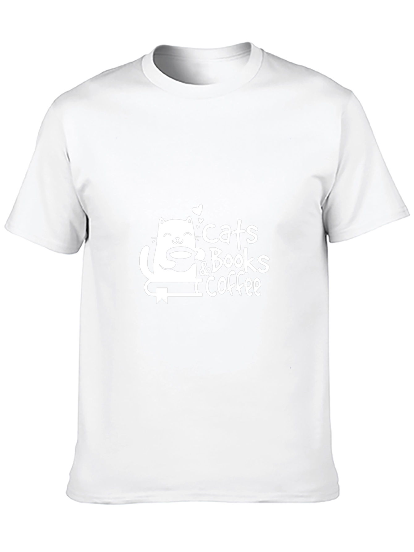 Cats Books & Coffee T-Shirt - Black Graphic Tee