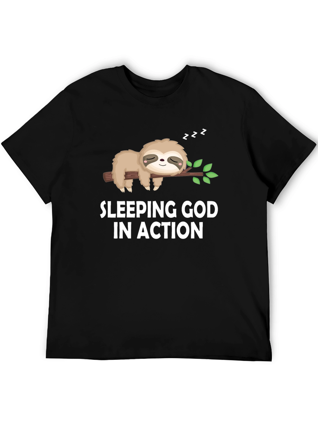 Sleeping God in Action Sloth Graphic Tee