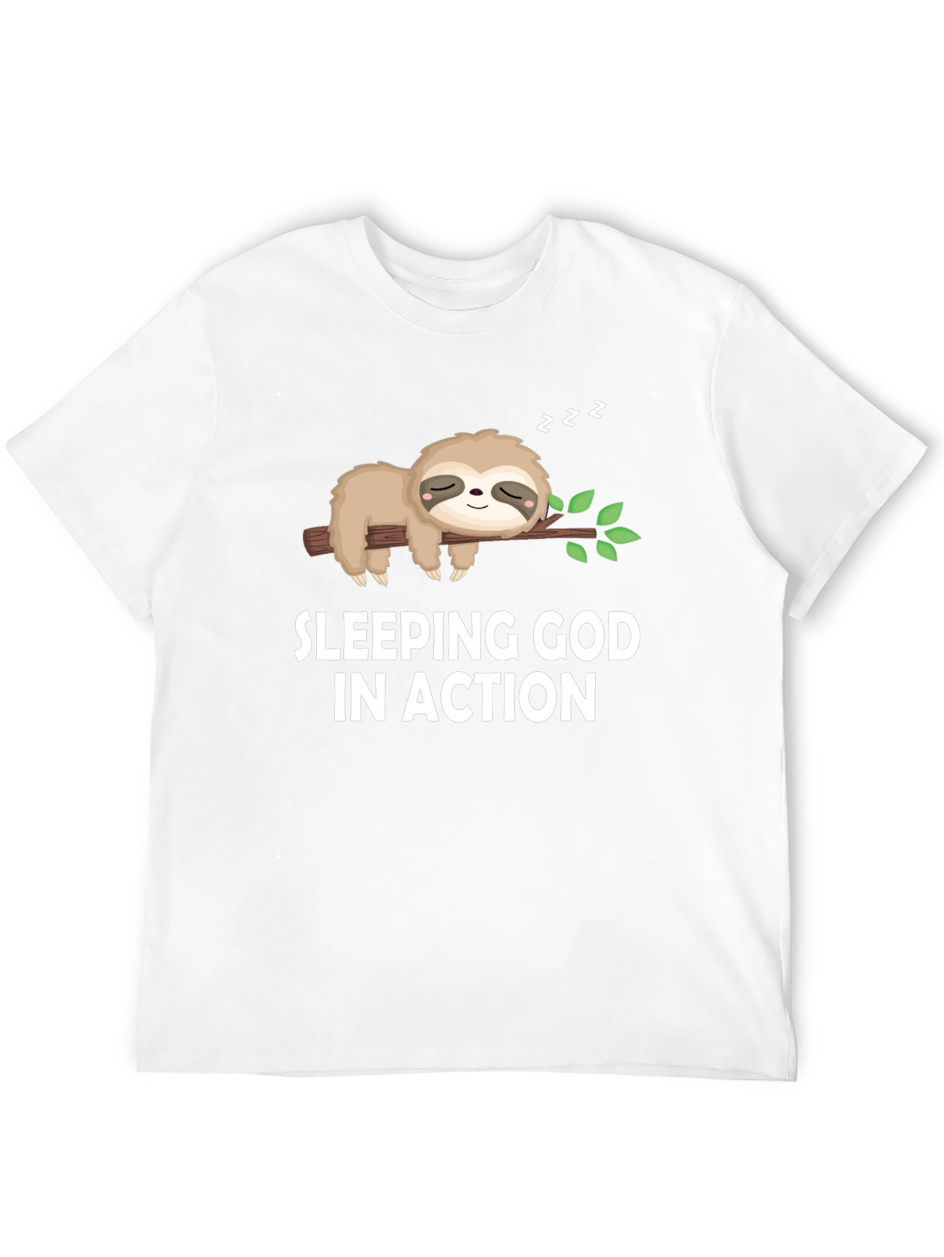 Sleeping God in Action Sloth Graphic Tee