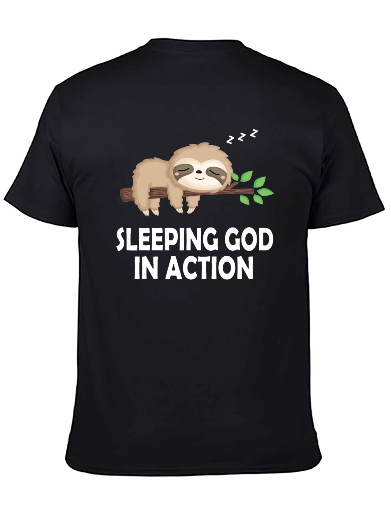 Sleeping God in Action Sloth Graphic Tee