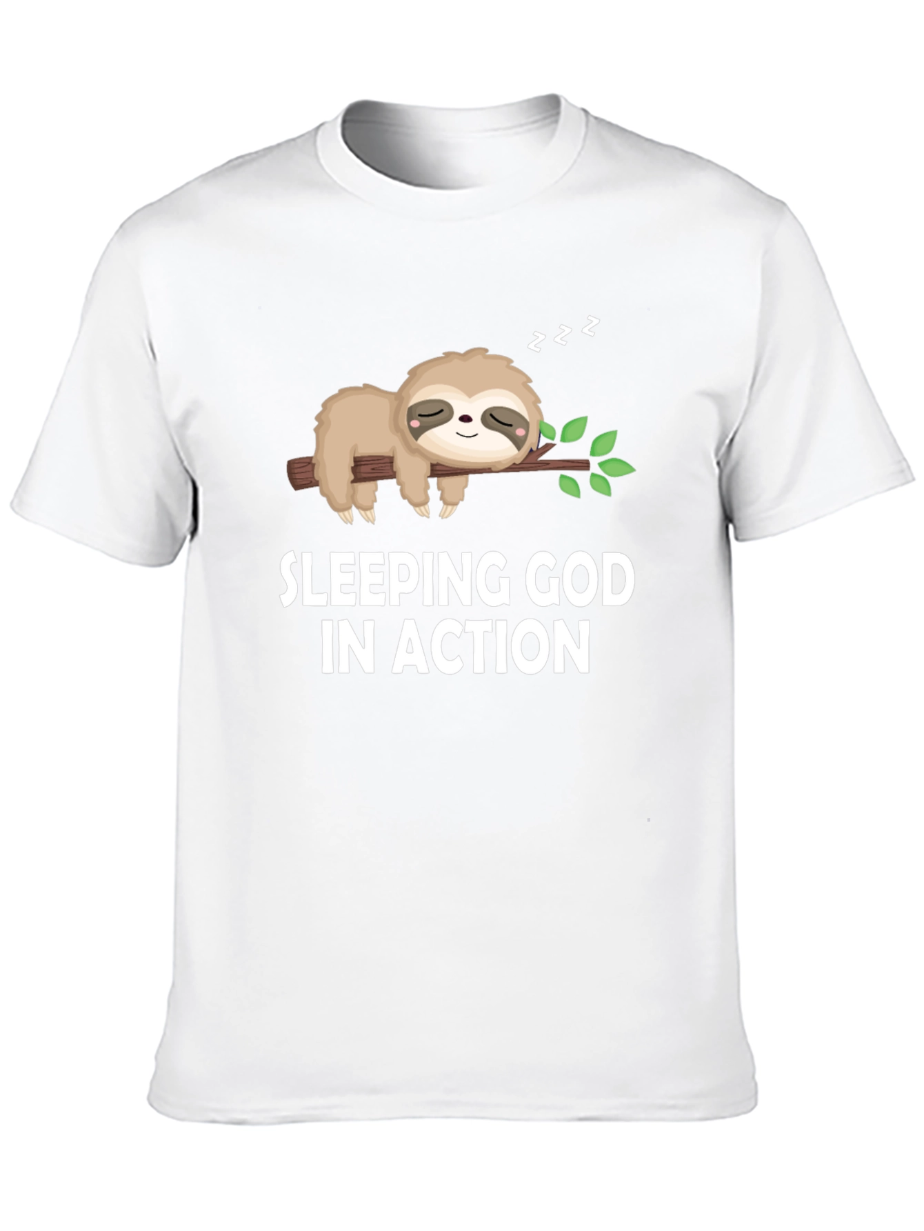 Sleeping God in Action Sloth Graphic Tee