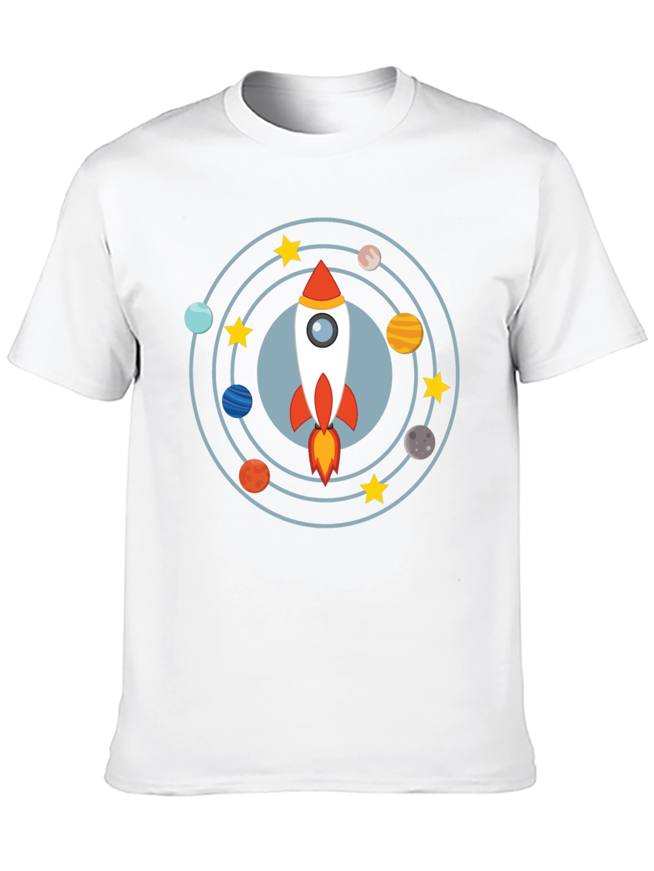 Rocket & Planets Graphic Tee - Space Adventure Shirt