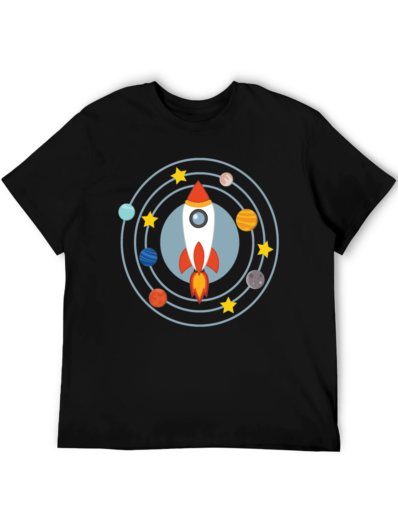 Rocket & Planets Graphic Tee - Space Adventure Shirt