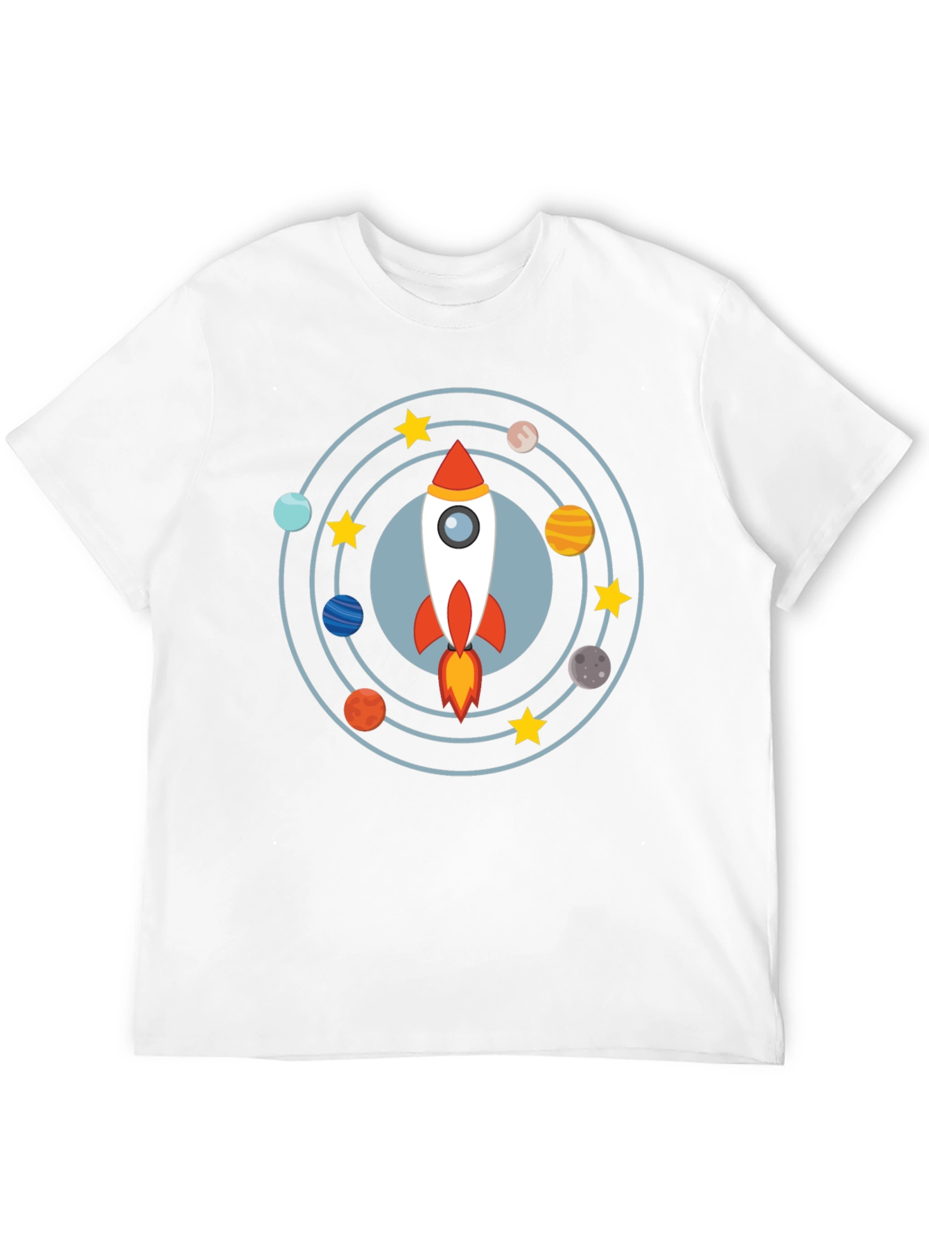 Rocket & Planets Graphic Tee - Space Adventure Shirt
