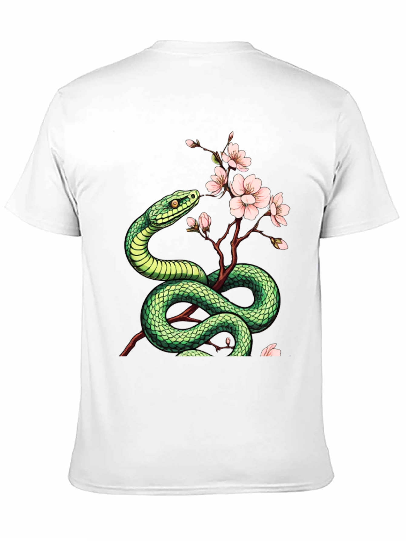 Snake & Blossom Graphic Tee - Artistic Design