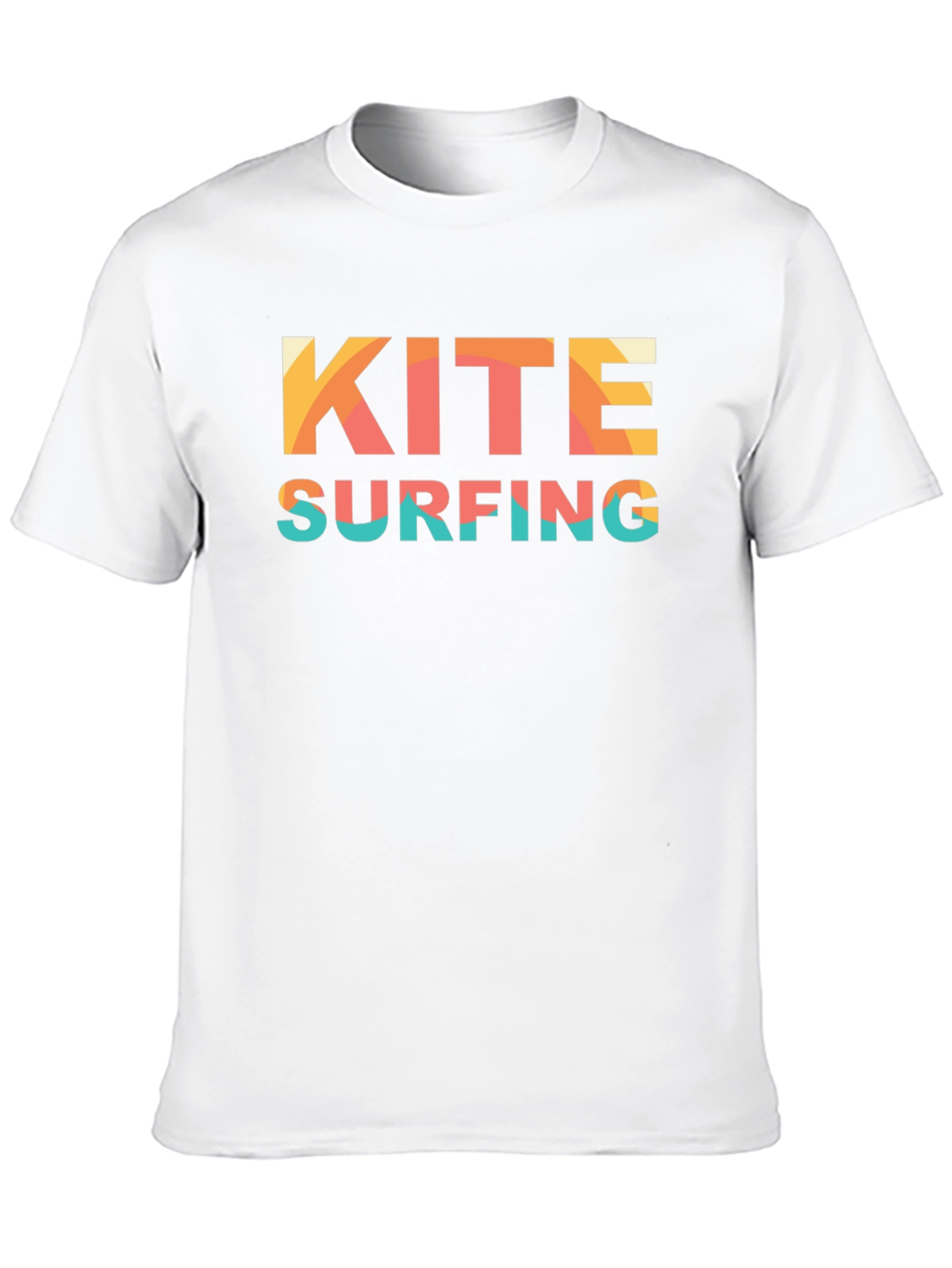 Kite Surfing Graphic T-Shirt Black Cotton Tee