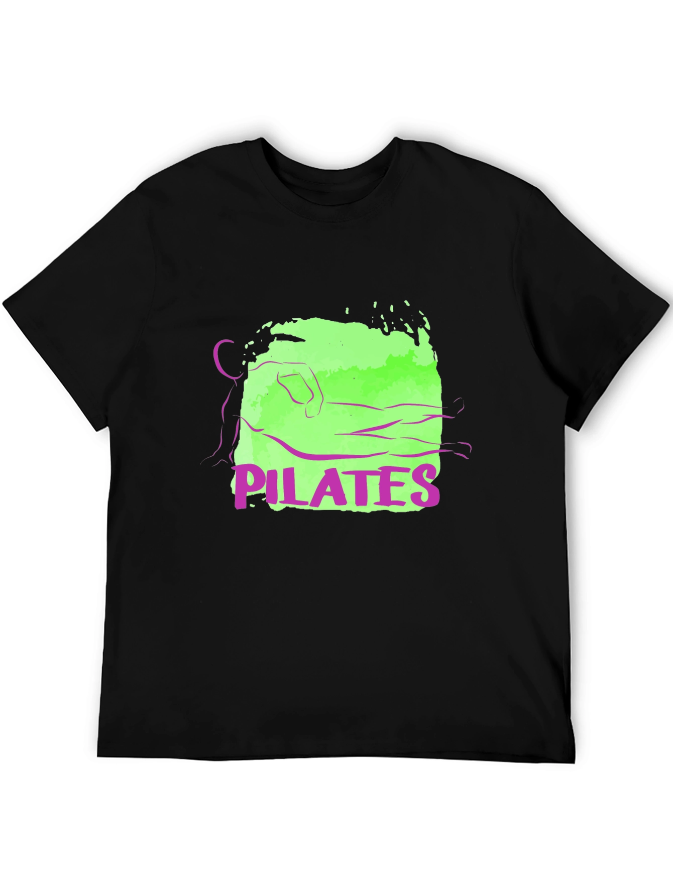 Pilates Graphic Tee - Black Cotton T-Shirt