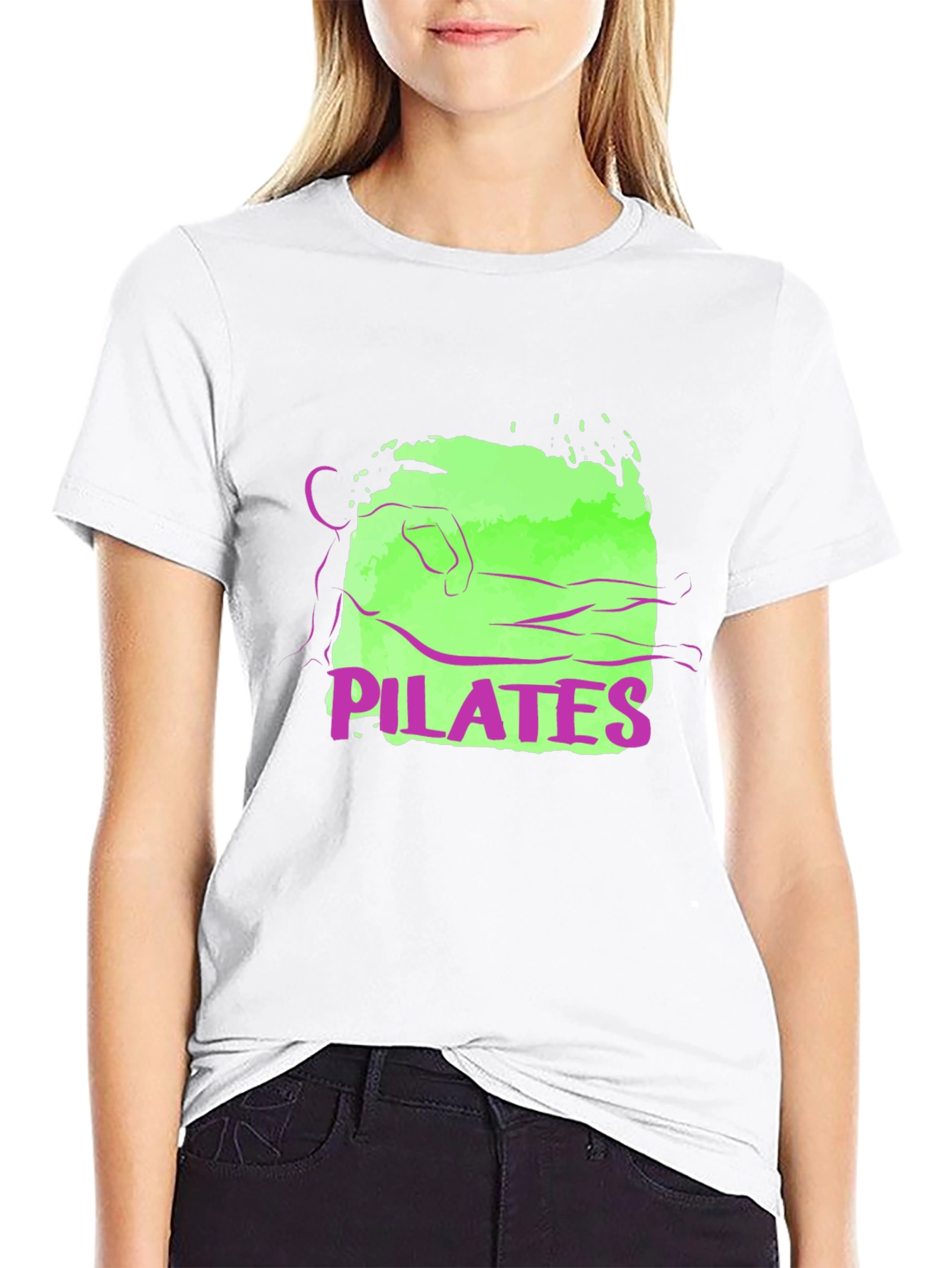 Pilates Graphic Tee - Black Cotton T-Shirt