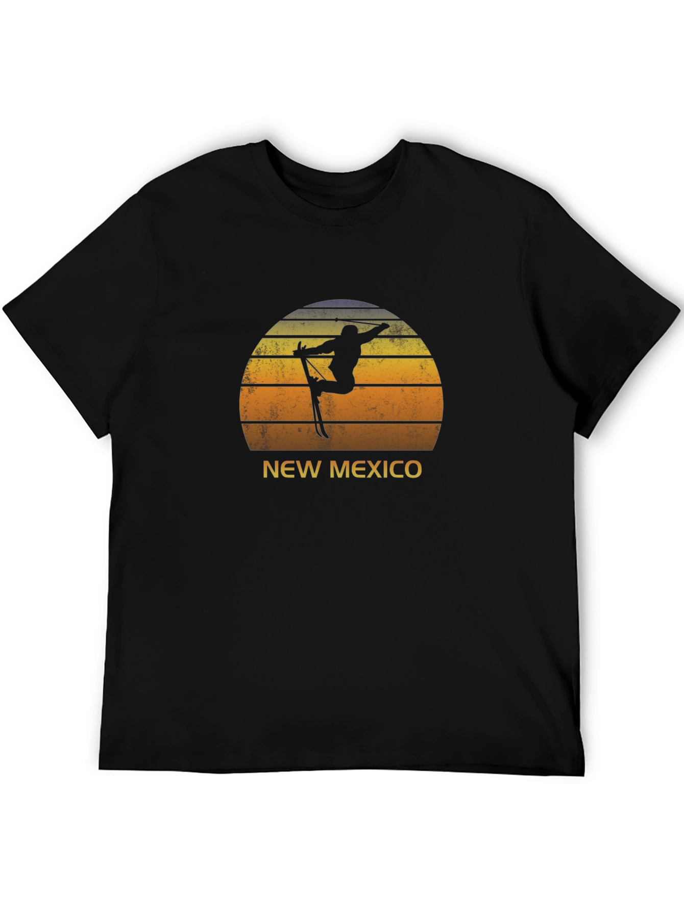 New Mexico Skiing T-Shirt - Retro Sunset Design