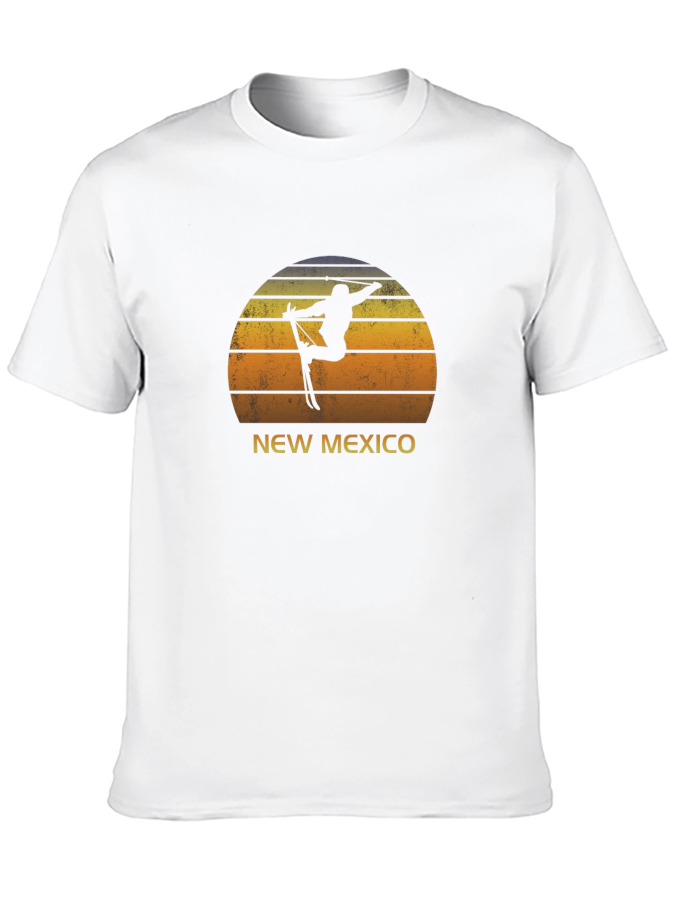 New Mexico Skiing T-Shirt - Retro Sunset Design