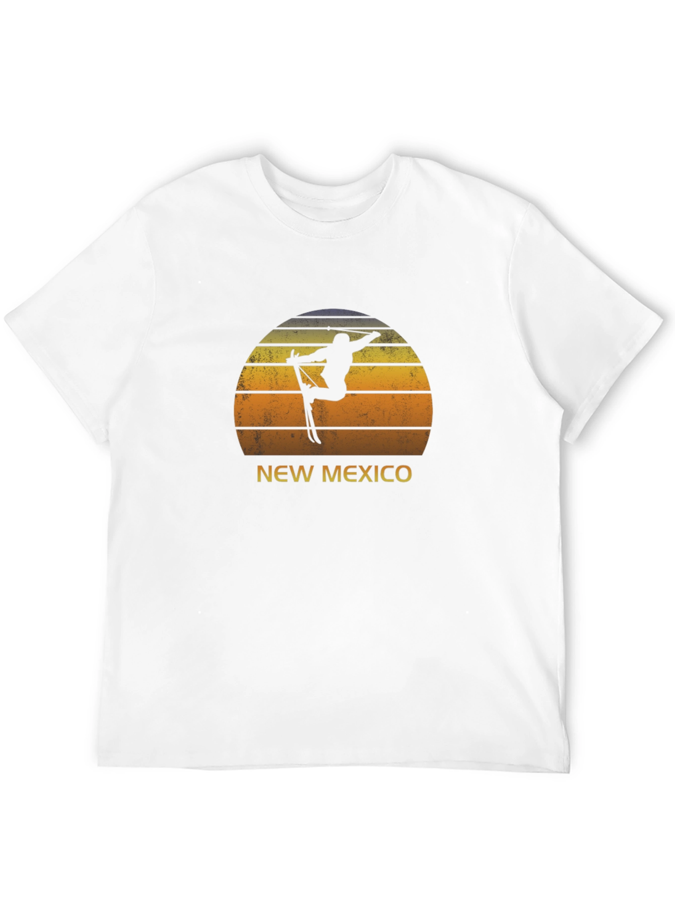 New Mexico Skiing T-Shirt - Retro Sunset Design