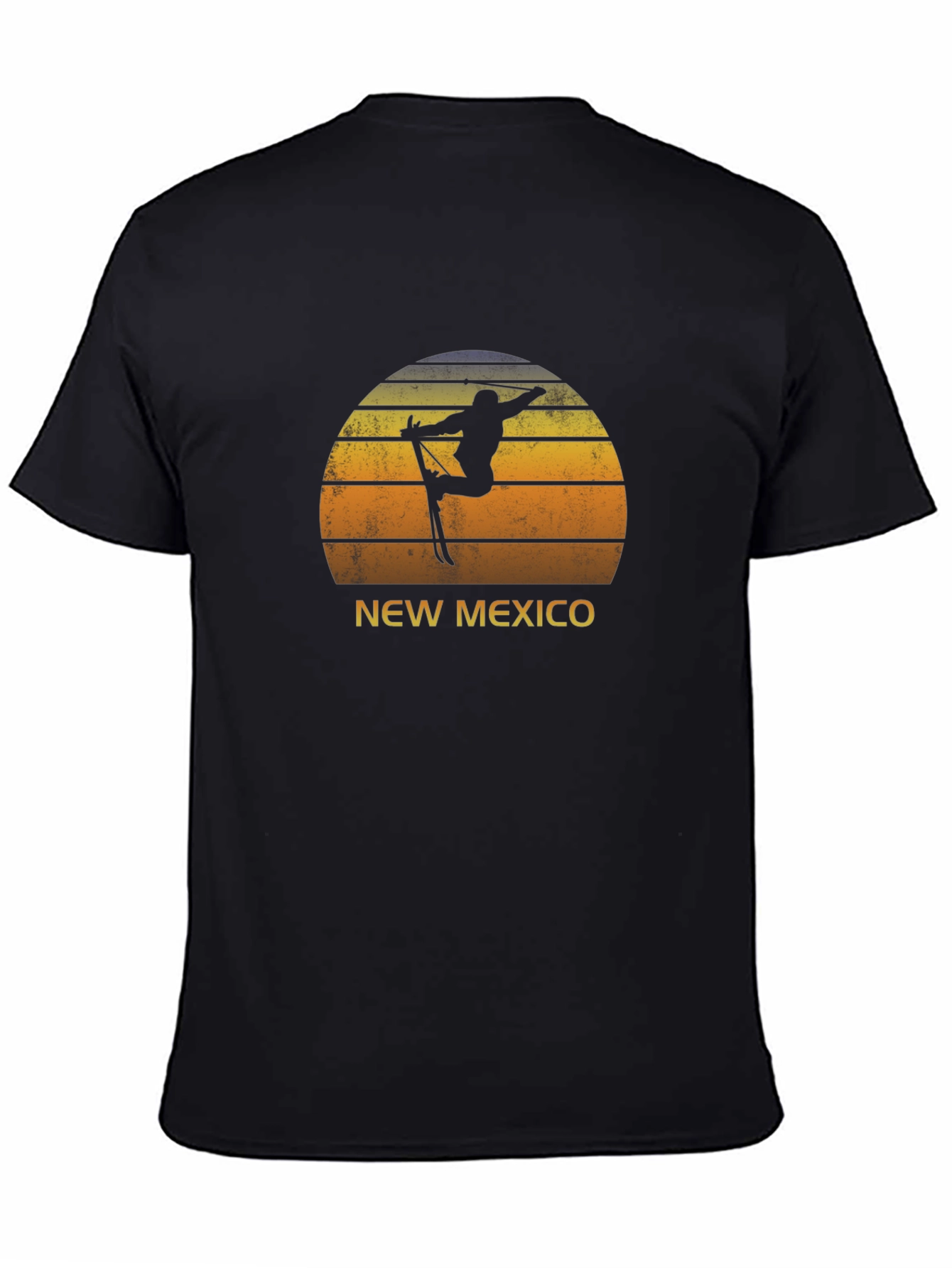 New Mexico Skiing T-Shirt - Retro Sunset Design