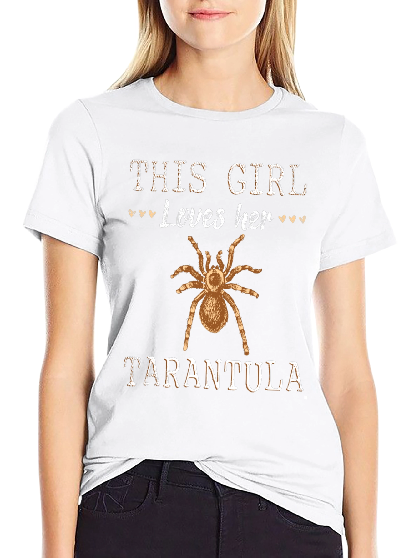 Girl Loves Tarantula Graphic Tee Shirt