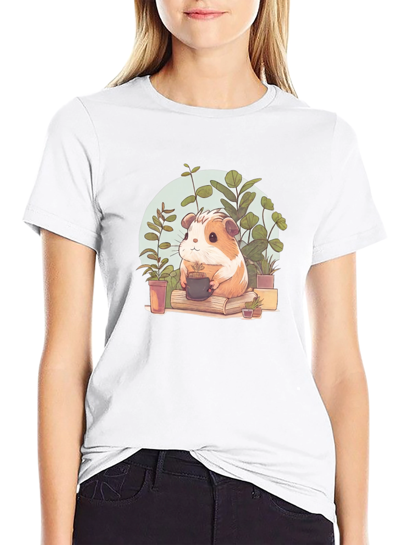 Cute Guinea Pig Gardener Graphic Tee