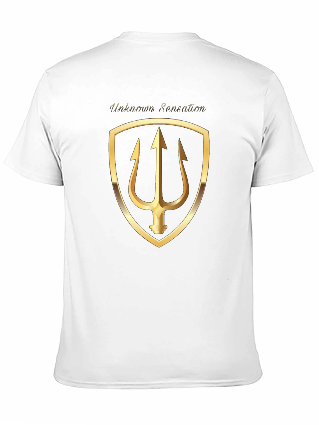 Unknown Sensation Black T-Shirt Gold Trident Shield
