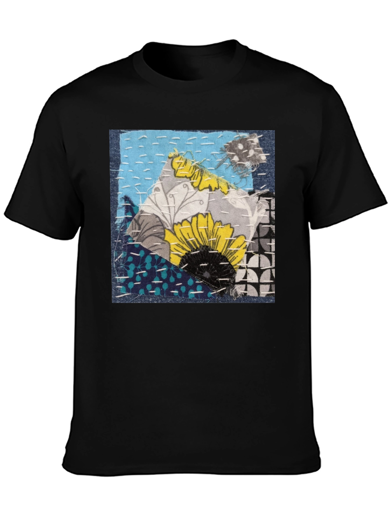 Sunflower Patchwork Graphic T-Shirt