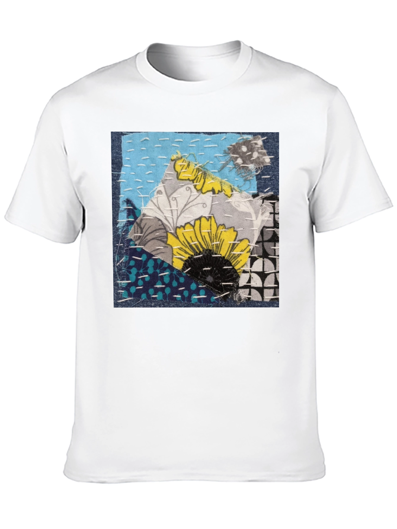 Sunflower Patchwork Graphic T-Shirt