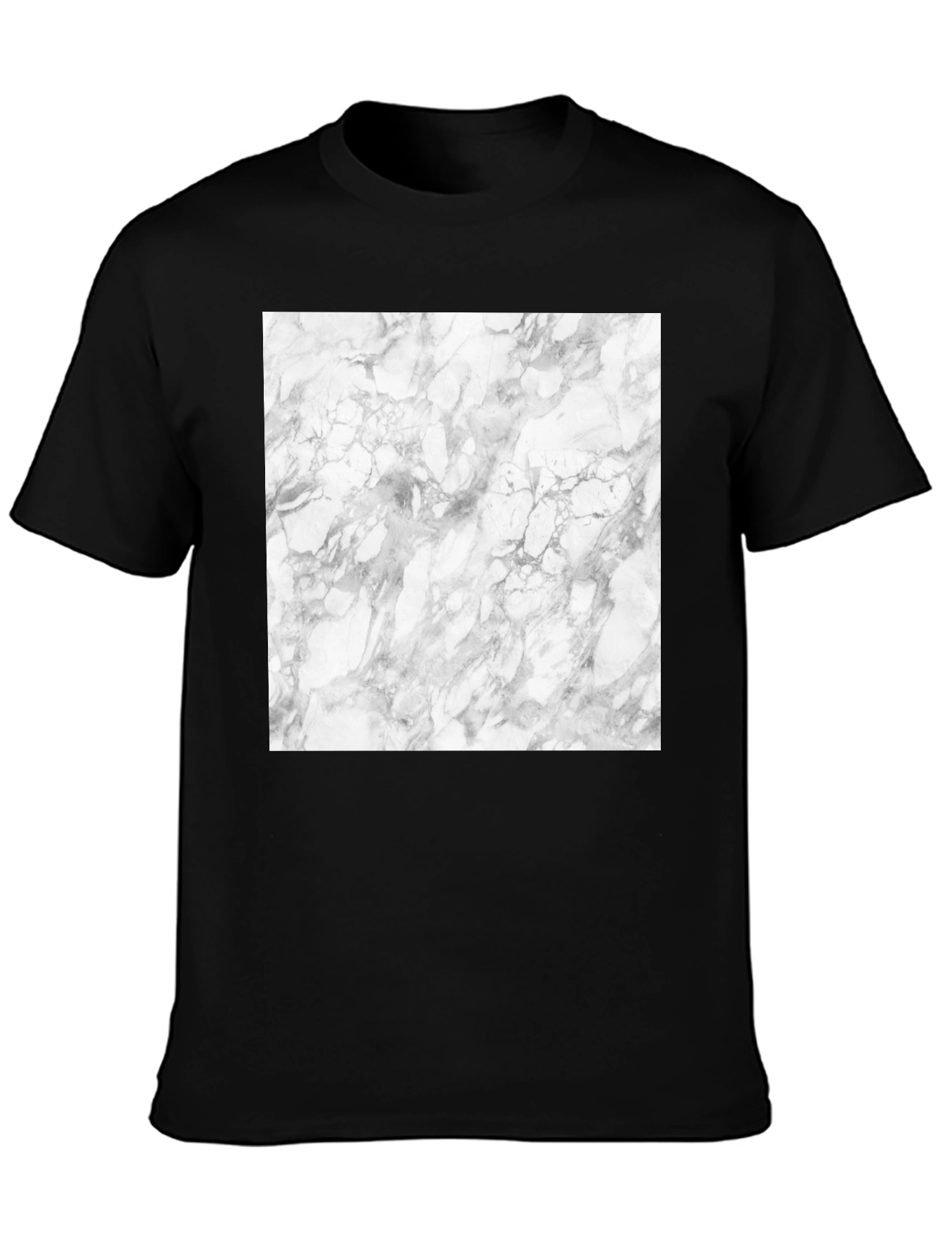 Marble Graphic Tee - Stylish Black Cotton T-Shirt